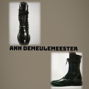 Ann Demeulemeester-New Blck Leather Combat boots !